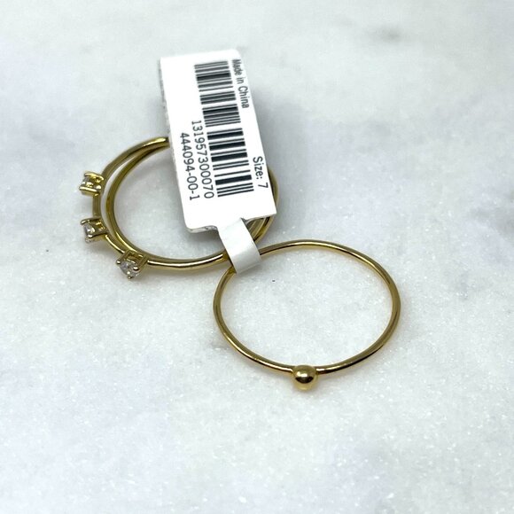 Banana Republic NWT Set of 3 Separate Gold Fireball Stack Rings, Size 7 - Picture 7 of 7
